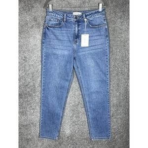 Cello High Rise Straight Jeans Womens Juniors Size 11‎ Blue Stretch Denim New